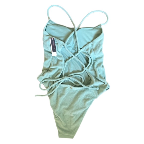 NWT Essential Terry Strappy Back Scoop One-Piece - Picture 5 of 7